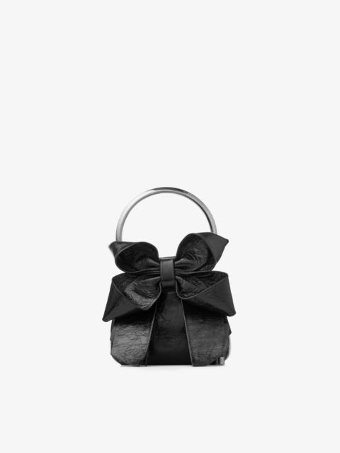 JIMMY CHOO Micro Bon Bon
Black Vintage Metallic Leather Mini Bag
