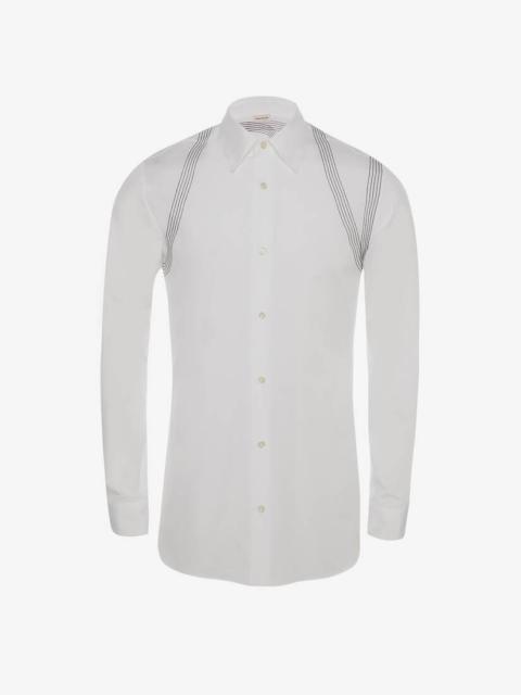 Contrast Stitch Harness Shirt in White
