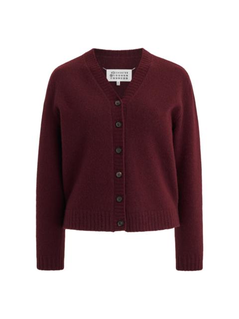Maison Margiela Knit Wool Cardigan burgundy