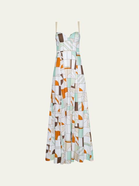 L'AGENCE Sutton Geometric Maxi Dress