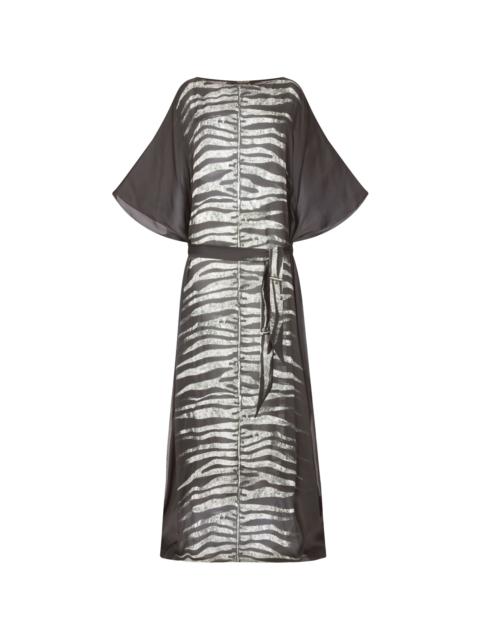 Roberto Cavalli Dress With Belt And Zebra Print