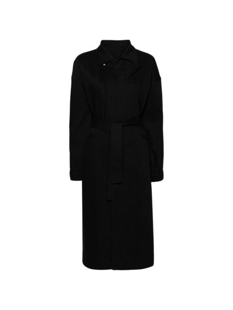 Yohji Yamamoto single-breasted cotton trench coat