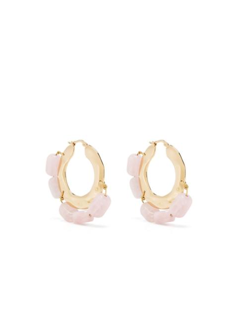 Jil Sander crystal-embellished hoop earrings