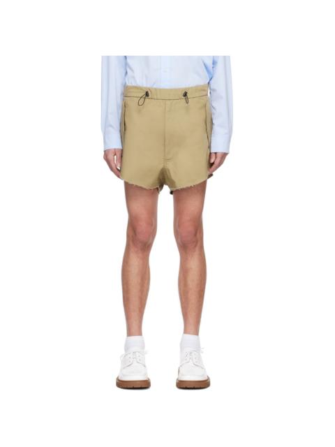RANDOM IDENTITIES Beige Zip Shorts