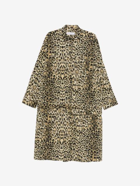 MARIE ADAM-LEENAERDT leopard-print shirt midi dress