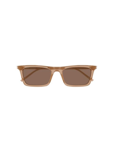 SAINT LAURENT Betty Thin Square-Frame Acetate Sunglasses brown