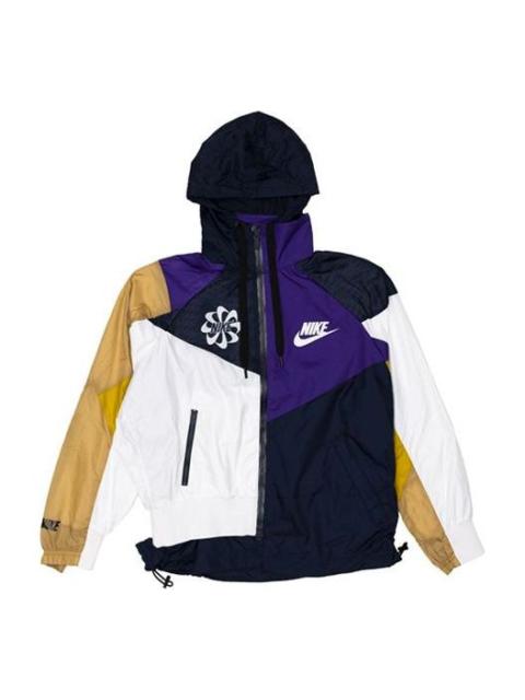 Nike (WMNS) Nike x Sacai 후드 Anorak 'Obsidian/Court Purple' CD6298-451