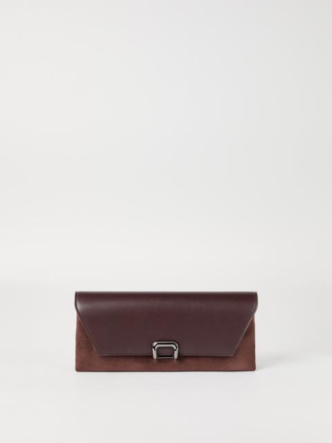 Brunello Cucinelli Sartorial pouch bag in suede and calfskin