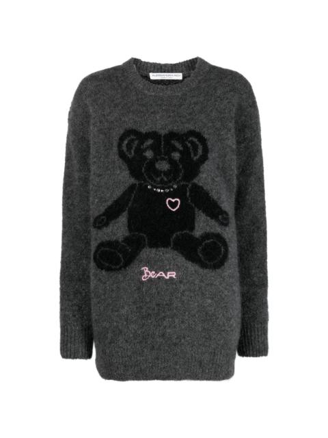 intarsia-knit teddy-bear jumper