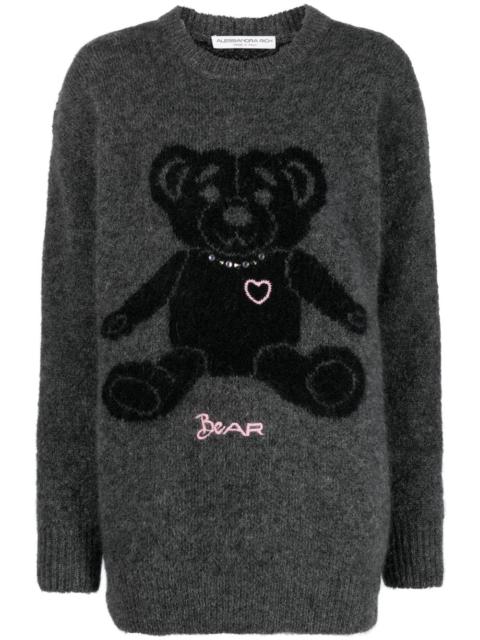 Alessandra Rich intarsia-knit teddy-bear jumper