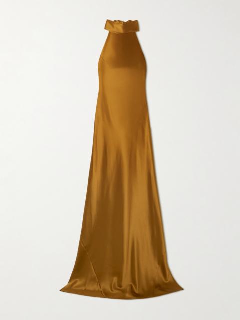 GALVAN Sienna Satin Halterneck Gown