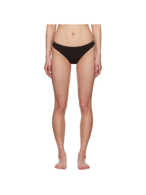 Jil Sander Brown Embroidered Logo Bikini Bottom