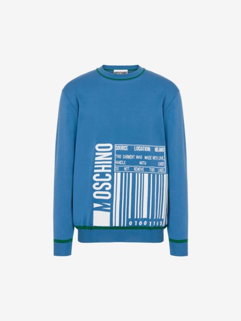 Moschino COTTON PULLOVER WITH BARCODE LOGO