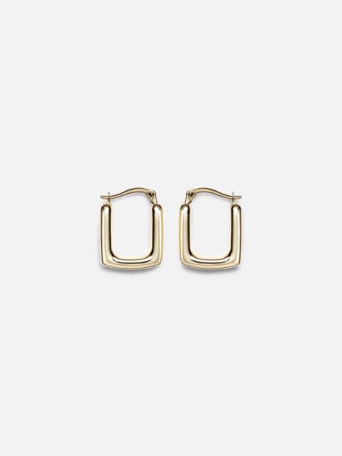 STONE AND STRAND Squared Off 14kt gold hoop earrings