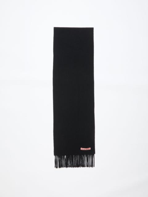 Acne Studios Fringe wool scarf - skinny - Black