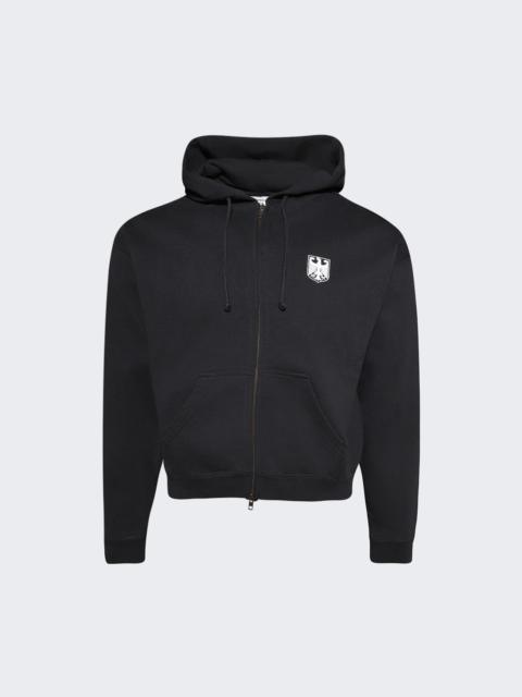 VETEMENTS Polizei Fitted Zip-up Hoodie Washed Black