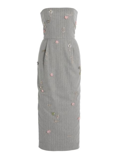 BERNADETTE Elena Strapless Embroidered Dress multi