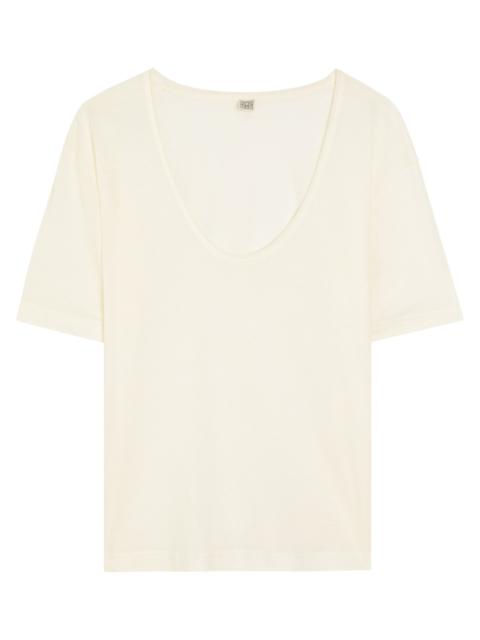 TOTEME Toteme Scoop-neck Cotton and Silk-blend T-shirt