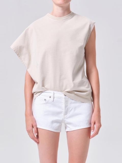 AGOLDE CORRINE TEE IN RICE GRASS