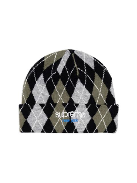 Supreme "Black" argyle-check cashmere beanie