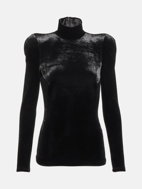 Velvet turtleneck top