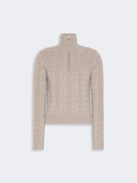Max Mara LIBERO Cable-knit cashmere yarn sweater - SAND