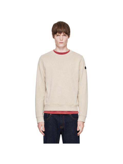 Moncler Beige Logo Patch Cotton Sweatshirt