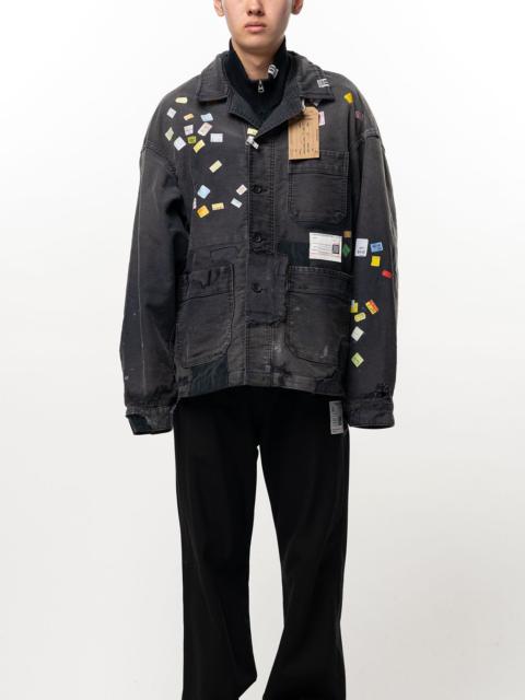 Maison MIHARAYASUHIRO Price Tag Sticker Printed Repair Coverall Shirt