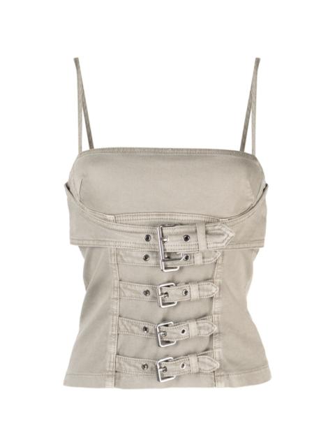 buckle-detailed cotton vest top