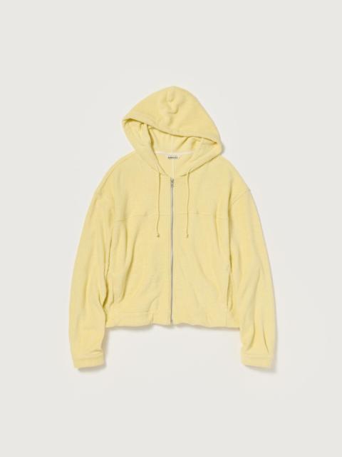 AURALEE COTTON NYLON PILE ZIP PARKA