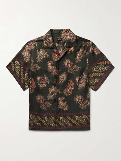 Camp-Collar Paisley-Print Silk-Twill Shirt