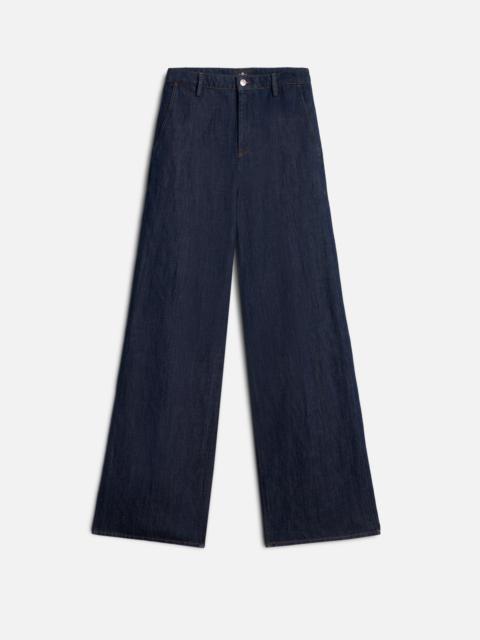 7 For All Mankind WIDE TROUSER in Indigo Linen Blossom