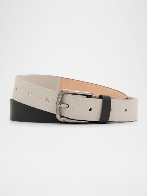 GIORGIO ARMANI Men's Suede and Leather Reversible Belt