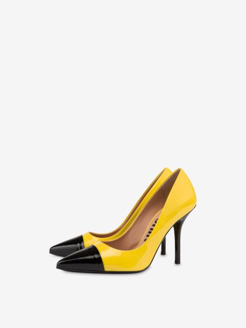 Moschino CONTRASTING DETAILS PATENT LEATHER PUMPS