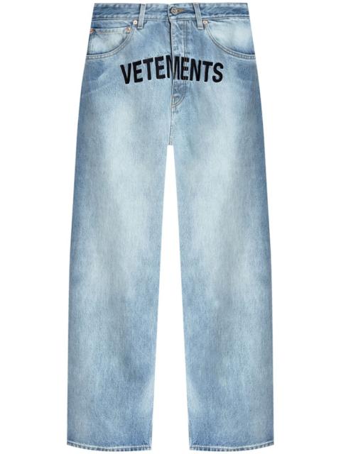 VETEMENTS distressed wide-leg jeans | REVERSIBLE