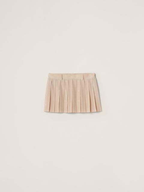 Crepe de chine pleated mini-skirt