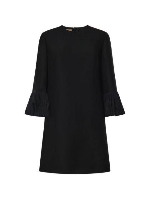 Valentino pleated-cuff shift mini dress