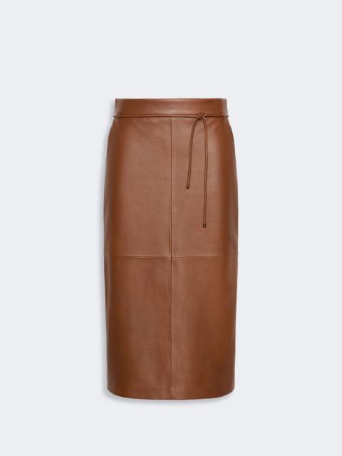 Max Mara FANTINO Natural Nappa leather pencil skirt - TOBACCO
