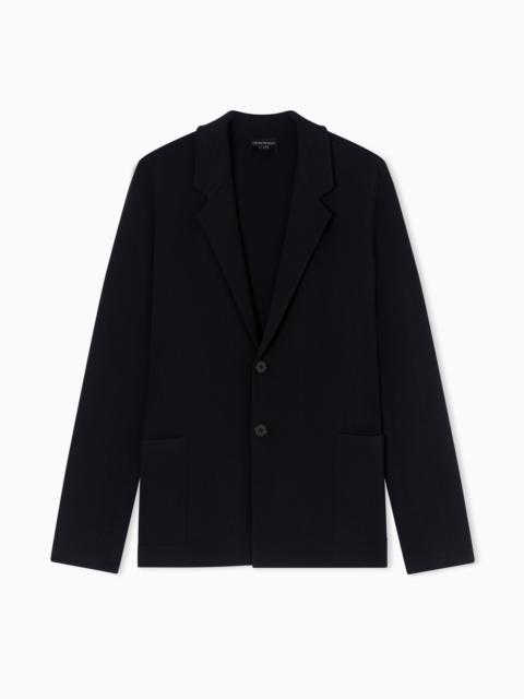 EMPORIO ARMANI ICON ASV KNITTED, SINGLE-BREASTED JACKET