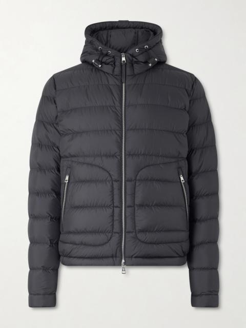 Moncler Sestriere Slim-Fit Leather-Trimmed Quilted Shell Hooded Down Jacket