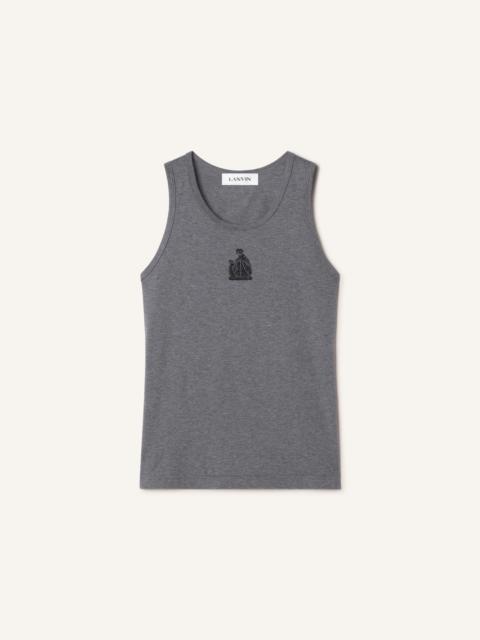 Lanvin MOTHER AND DAUGHTER EMBROIDERED JERSEY TANK TOP