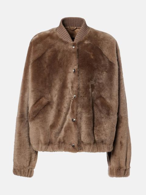 Brunello Cucinelli Cashmere-trimmed shearling bomber jacket