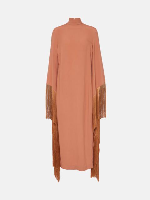 Del Mar fringed crêpe midi dress