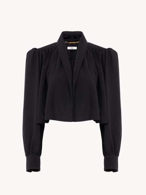 Chloé GATHERED CROPPED JACKET IN WASHED VISCOSE FAILLE