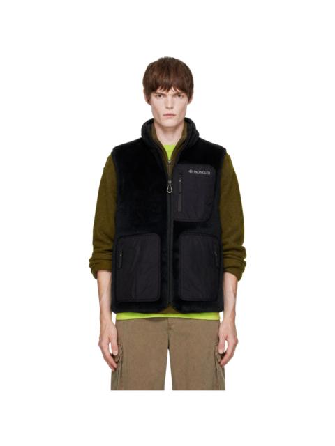 Moncler Black Reversible Fleece Down Vest