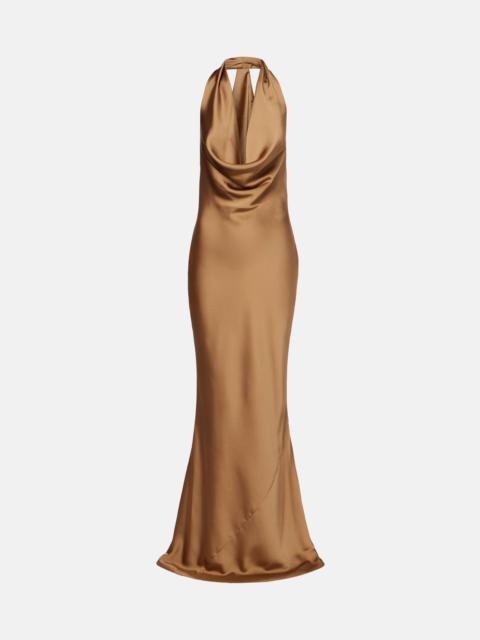 NORMA KAMALI Halterneck satin gown