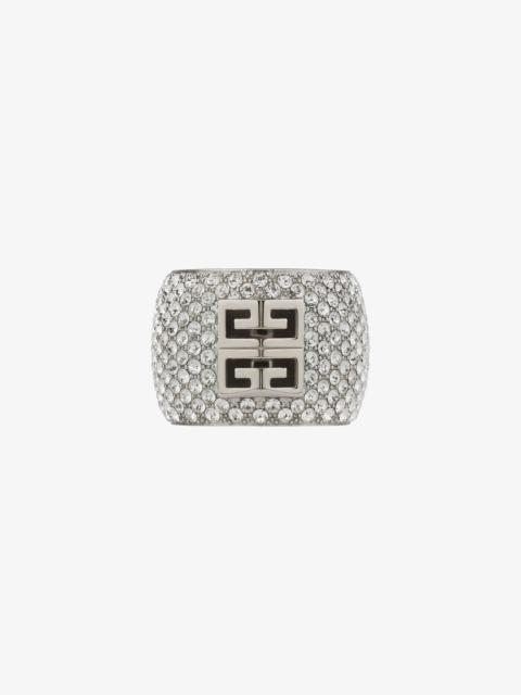 Givenchy 4G RING IN METAL WITH CRYSTALS