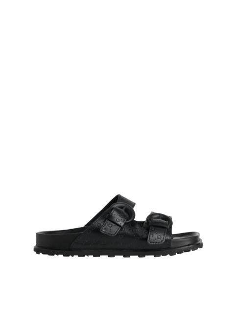 Marine Serre Embossed Leather MS Ground Sandal