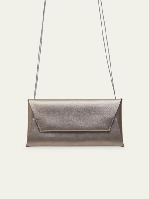 Envelope Metallic Leather Shoulder Bag
