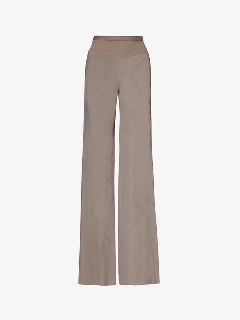 High-rise wide-leg woven trousers